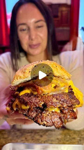 Stacked smash burger at Bad Tony's on St Nicholas Street, Bristol
